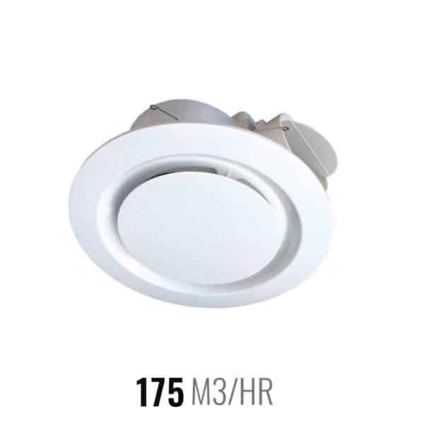 Ventair Airbus Round Ceiling Exhaust Fan with Timer 200 White