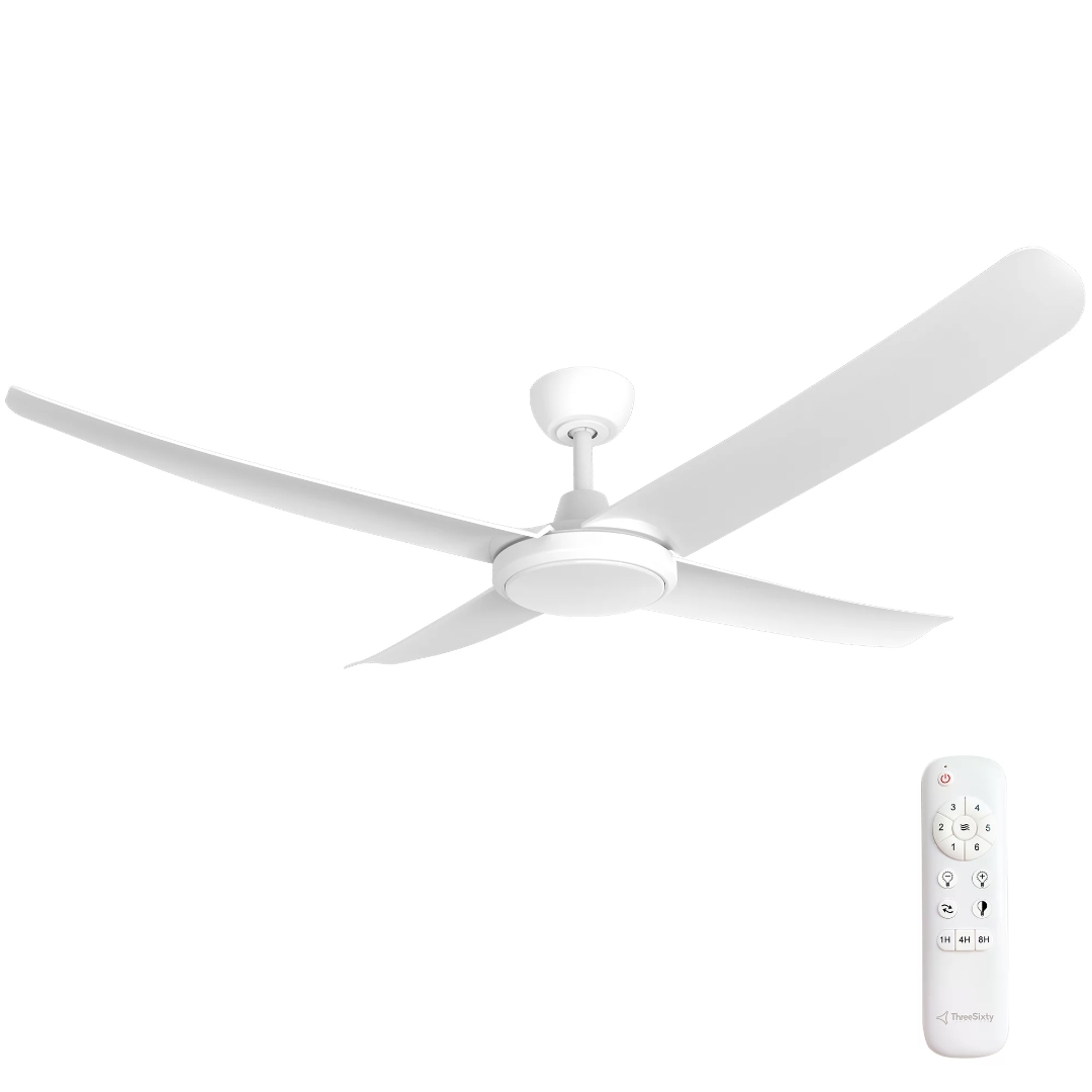 360fans- FlatJET 56 DC 4 Blades with Remote Control and CCT LED- White