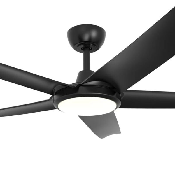 Three Sixty Flatjet 3/4/5 Blade DC Ceiling Fan with LED Light - Black 56"