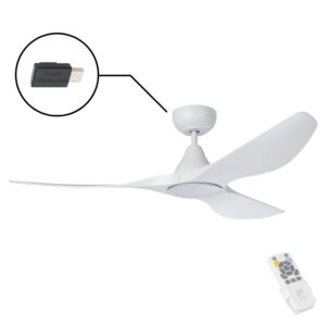 Eglo Surf SMART DC Ceiling Fan with LED Light - White 52"