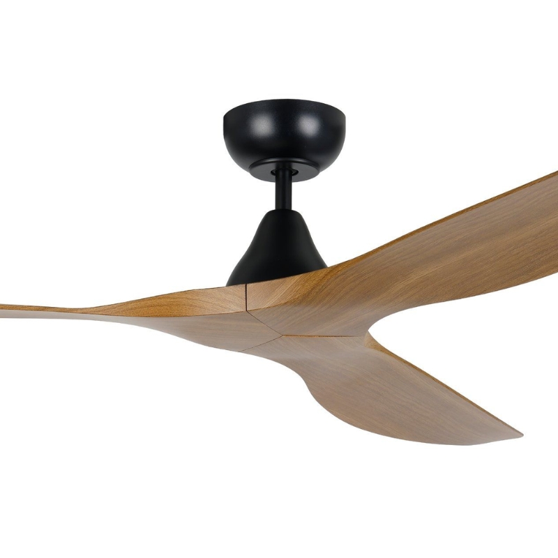 Eglo Surf 60 DC Ceiling Fan- Black with Teak Blades Zoom