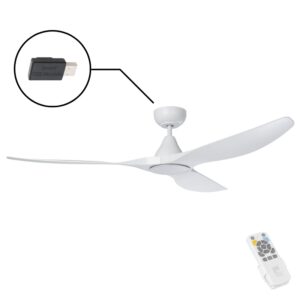 Eglo Surf SMART DC Ceiling Fan with LED Light - White 60"