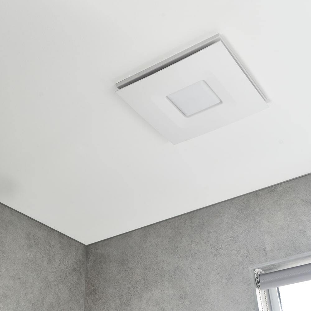 Fanco Hybrid Square Bathroom Fan with CCT LED Light - White ...