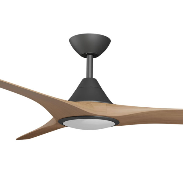 Calibo Cloudfan SMART DC Ceiling Fan with LED Light - Black with Teak Blades 60"