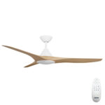 Calibo Cloudfan SMART DC Ceiling Fan with LED Light - White with Bamboo Blades 60"