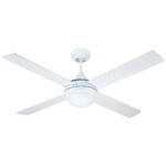 Hunter Pacific Azure Ceiling Fan with E27 Light and ABS Blades - White 48"