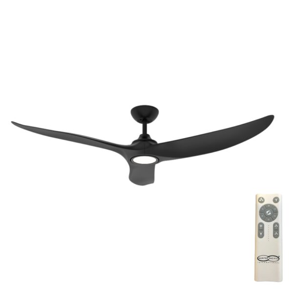 Hunter Pacific Evolve DC Ceiling Fan with LED Light - Black 48"