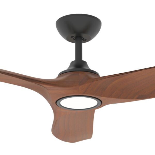 Hunter Pacific Evolve DC Ceiling Fan with LED Light - Black with Koa Blades 60"