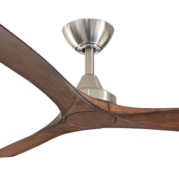 Three Sixty Spitfire DC Ceiling Fan - Brushed Nickel with Koa Blades 52"