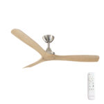 Three Sixty Spitfire DC Ceiling Fan - Brushed Nickel with Natural Blades 52"