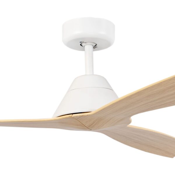 Claro Dreamer DC Ceiling Fan - White with Light Timber Style Blades 52"