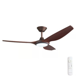 Three Sixty Delta DC Ceiling Fan with LED Light - Oil Rubbed Bronze with Koa Blades 52"
