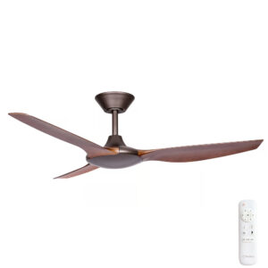 Three Sixty Delta DC Ceiling Fan - Oil Rubbed Bronze with Koa Blades 52"