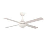 Claro Cooler 52" White Ceiling Fan with CCT LED Light & Wall Control