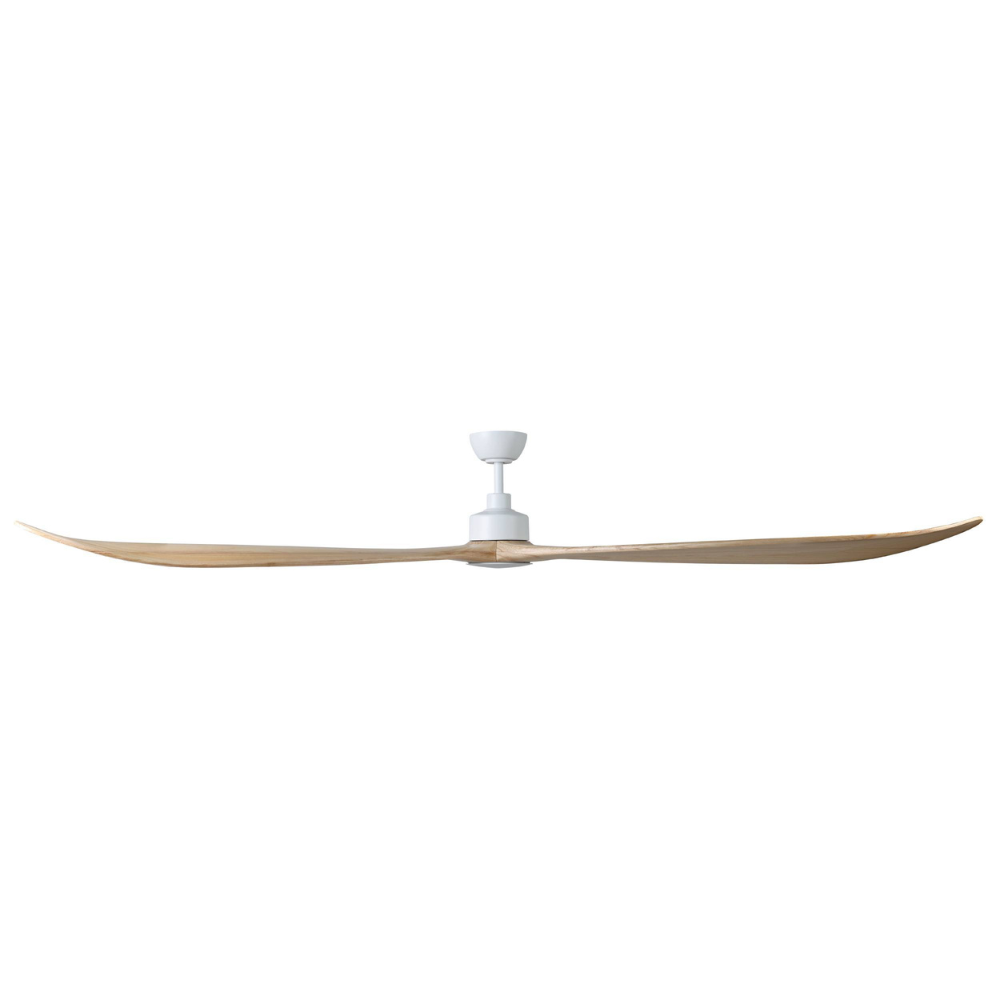 currubin-60-white-with-beach-wood-blades-LED-light-sideview