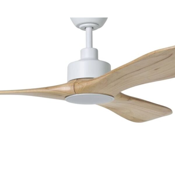 Eglo Currumbin DC Ceiling Fan with LED Light - White with Natural Blades 100"