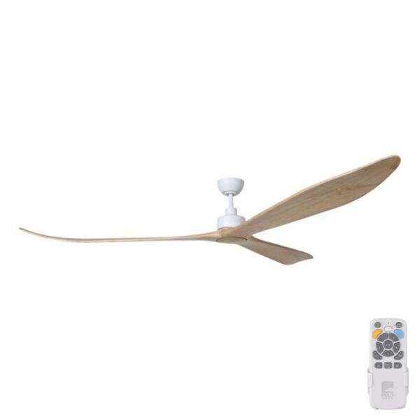 Eglo Currumbin DC Ceiling Fan - White with Natural Blades 100"