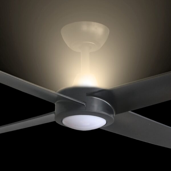 Three Sixty Ambience Uplight DC Ceiling Fan with LED Light - Black 48"