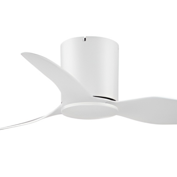 Fanco Studio SMART DC Ceiling Fan with Remote & Wall Control - White with Beechwood Blades 48"