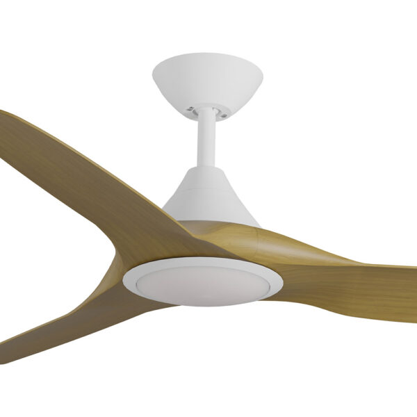 Calibo CloudFan SMART DC Ceiling Fan with LED Light - White with Teak Blades 48"