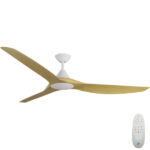 Calibo CloudFan SMART DC Ceiling Fan with LED Light - White with Bamboo Blades 72"