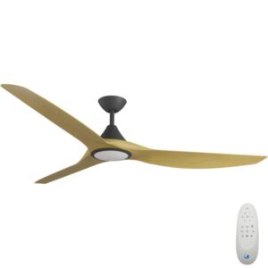 Calibo CloudFan SMART DC Ceiling Fan with LED Light - Black with Bamboo Blades 72"