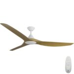Calibo CloudFan SMART DC Ceiling Fan with LED Light - White with Teak Blades 72"