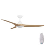 Calibo CloudFan SMART DC Ceiling Fan with LED Light - White with Bamboo Blades Style 52"