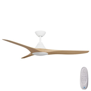 Calibo CloudFan SMART DC Ceiling Fan with LED Light - White with Bamboo Blades Style 52"