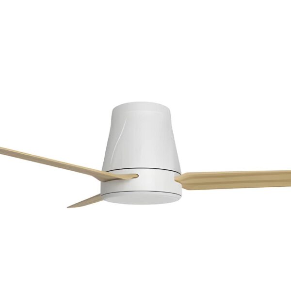 Airborne Profile DC Ceiling Fan with LED Light - White with Bamboo Blades 50"