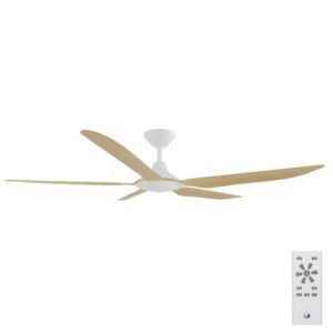 Calibo Storm DC Ceiling Fan - White with Bamboo Blades 56"