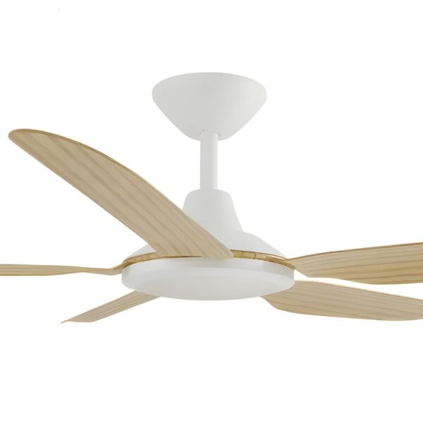 Calibo Storm DC Ceiling Fan with LED Light - White with Bamboo Blades 52"