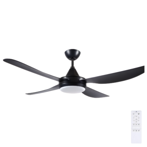 Brilliant Vector DC Ceiling Fan with LED Light - Black 52"
