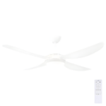Brilliant Vector DC Ceiling Fan with LED Light - White 56"