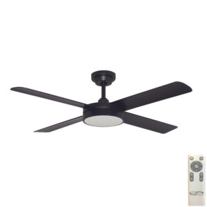 Hunter Pacific Pinnacle V2 DC Ceiling Fan with LED Light & Remote Control - Matte Black 52"